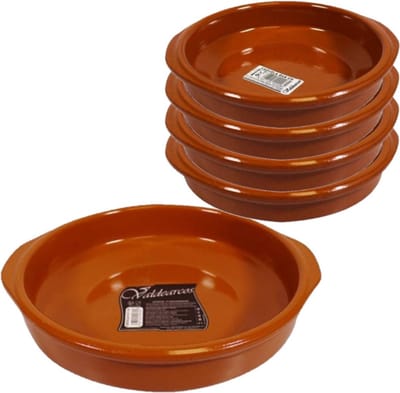 Set van 7x stuks tapas borden/ovenschalen Alicante - met handvatten - dia 26 en 16 cm - Serveerschalen - Tapasschalen