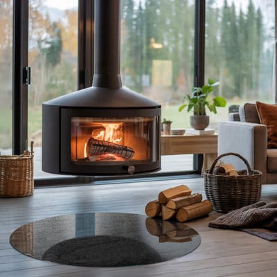 Coloray Vloerplaat Houtkachel - Vloerplaat Openhaard - 100 cm x 100 cm - Houtkachel Accessoires - Zwart Vloerplaat Kachel - Vloerplaat Voor Kachel - Plaat voor Onder Houtkachel - Open Haard Accessoires - Plaat Kachel