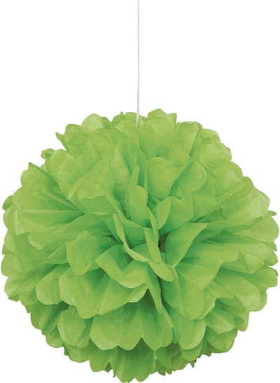 UNIQUE - Hangende pompon van limoengroen vloeipapier 40 cm