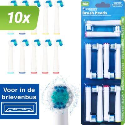 Opzetborstel Oral B 10x - Tandenborstel Opzetborstel - Opzetstukjes Tandenborstel Oral B - Wit - Optismile