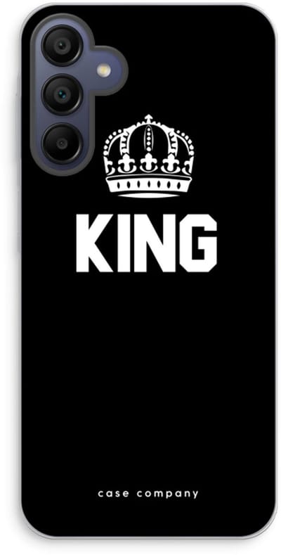 Case Company® - Hoesje geschikt voor Samsung Galaxy A15 hoesje - King zwart - Soft Cover Telefoonhoesje - Bescherming aan alle Kanten en Schermrand