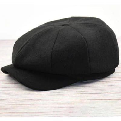 64cm Grote Kop Oversized Plus Size Heren Klassieke Newsboy Gatsby Hoed Blend Wol Vintage Platte Ivy Cabbie Pet voor 2024 57-58cm zwart