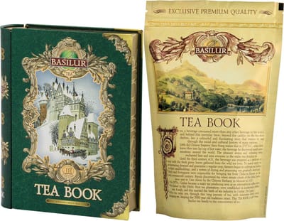 Basilur Premium Tea Book - losse groene thee met meloen, framboos en aardbei