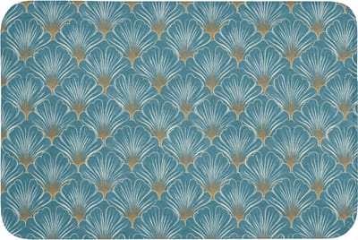 Badmat 90x60 cm - Antislip - Symmetrisch - Patroon - Blauw - Badmatten voor badkamer - Badkamermat - Douchemat - Badkamer mat