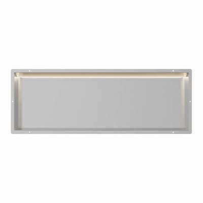 RVS Inbouwnis 30x90x7cm met tegelflens en LED verlichting