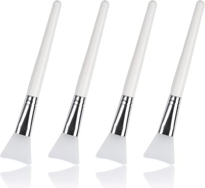 4 stuks siliconen gezichtsmasker borstel gezicht modder masker applicator borstel voor het aanbrengen van gezichtsmasker, oogmasker of doe-het-zelf