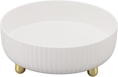 Famanu - Lazy Susan rechthoekig draaiplateau 22,5 cm, honingraat design zwart kunststof