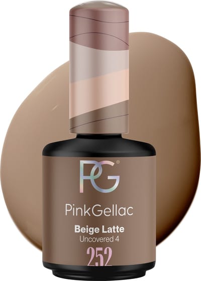 Pink Gellac Gellak - 252 Beige Latte 15ml - Glanzende Beige Gel Nagellak - Gellac - Gel Nagels Producten
