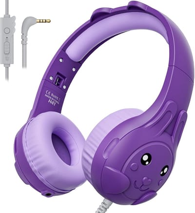 Bedrade hoofdtelefoon voor kinderen met microfoon en volumebegrenzer 80/90 dB