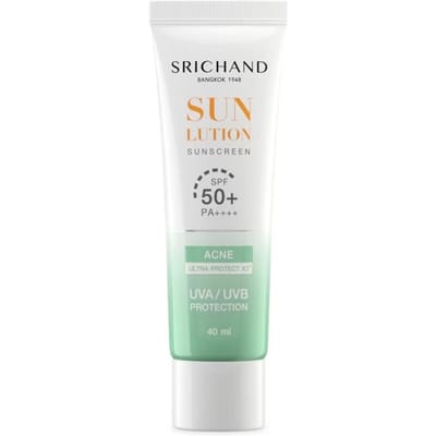 Srichand Sunlution Acne Care Zonnebrandcrème SPF50+ PA++++ 40 ml. 40 ml. white