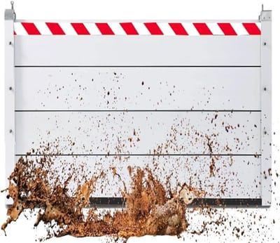 Waterkering Garagedeur - Mobiele Dam - Water Overlast Voorkomen - Reflecterende Strip - 60x40cm - Grijs