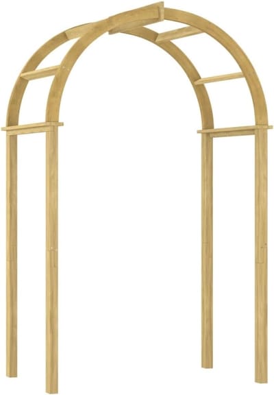Houten Tuinboog - Rozenboog Tuindecoratie - Entree Creëren - Geïmpregneerd Massief Grenenhout - 141x97x243 cm - Bruin