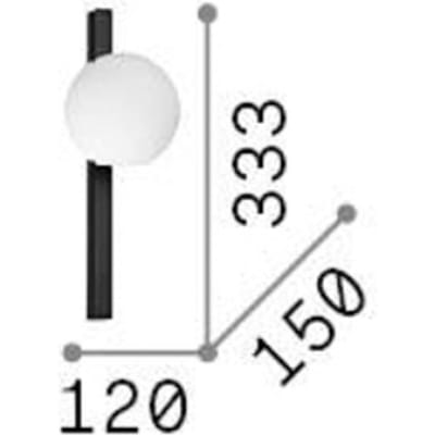 Wandlamp Ideal Lux Binomio zwart, 1-lamp, metaal, glas