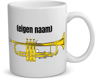 Akyol - trompet met eigen naam koffiemok - theemok - Trompet - muziek liefhebbers - iemand die houdt van trompetten - verjaardag - cadeau - kado - geschenk - 350 ML inhoud