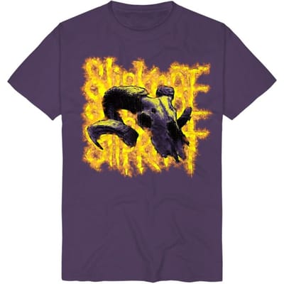 Slipknot T-shirt - Burning Goat Skull - S tot 3XL - voor Mannen - lila