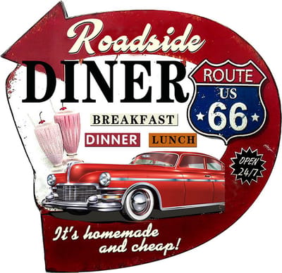 Clayre & Eef Tekstbord 56x54 cm Rood IJzer Auto