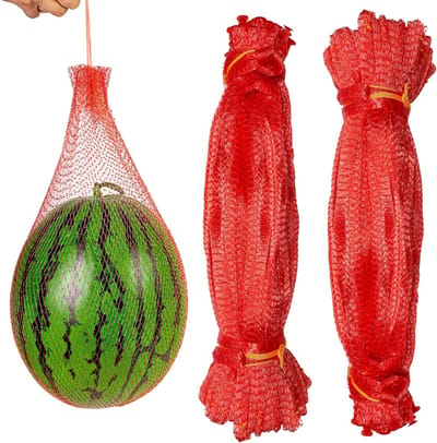 Pack van 100 Herbruikbare Watermeloen Netten voor Tuin, Dikke Melon Hammock, 60 cm, Melon Grate, Ideaal voor Watermeloenen en Fruit