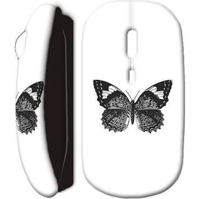 Souris sans fil - Papillon - Blanc - Clé USB wifi incluse - Compatible Mac et PC - Sans fil