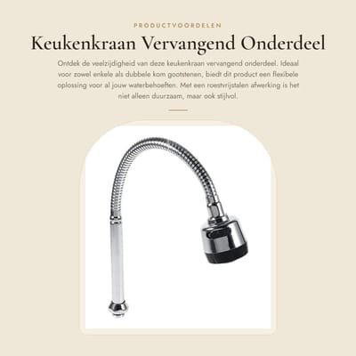Dailygoods- Keukenkraan 360° Draaibaar - Sproeikop met Dubbele Functie - Roestvrij Staal - Duurzaam - Geschikt voor Enkele/Dubbele Kom Gootsteen - Gootsteenkraan