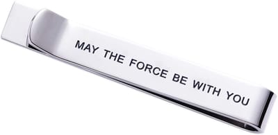 Allecto - May The Force Be with You - Star Wars Tie Clip - Grappig cadeau - Roestvrij staal - Dassenclip voor mannen en vrouwen - Perfect voor Star...