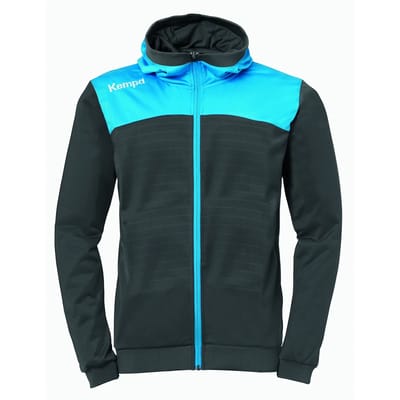 Kempa Emotion 2.0 Jas met Capuchon Antraciet-Kempa Blauw Maat XL