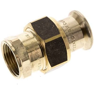 Perskoppeling wartelmoer - 22mm & Rp 3/4'' Persmof - Koperlegering Vlakke Afdichting