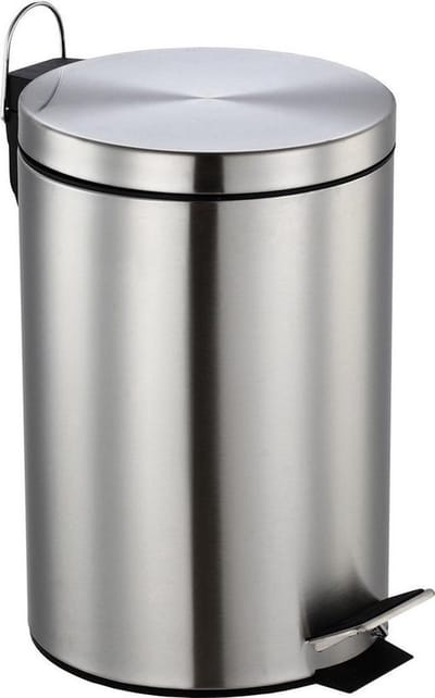RVS vuilnisbakken/pedaalemmers 12 liter 40 cm - Afvalemmers soft close kantoor/keuken