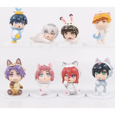 8 stuks/set BLUE LOCK Kawaii Leuke Figuur Speelgoedjes 5-8cm pack by bag gray