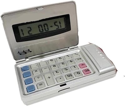 Opvouwbare Rekenmachine - Zakrekenmachine Spraakrapport - Dagelijkse Berekeningen - Groot Display Tijdkalender - 200 Gram - Wit
