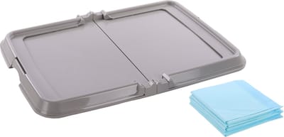 Flamingo trainingsmat houder puppy – antislip houder voor puppy training pads Pady – trainingsmat houder voor puppy trainer – inclusief 5 matten – 90x60 cm