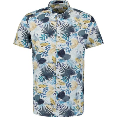 No Excess Shirt short sleeve allover printed blue
