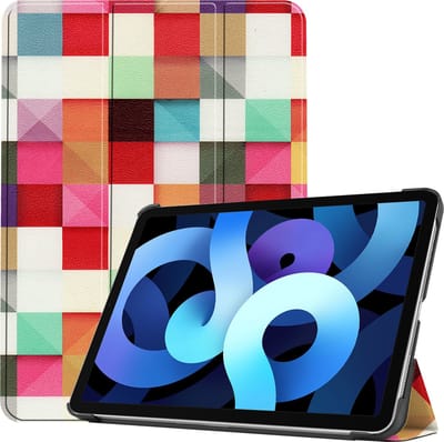 Hoesje - Geschikt voor Apple iPad Air 5 (2022) - 10.9 inch - 5e Generatie - M1 - Dun & Stevig - Hardcover Book Case - Trifold Bookcase Hoes - Hard Cover - Tablethoes - Blokken