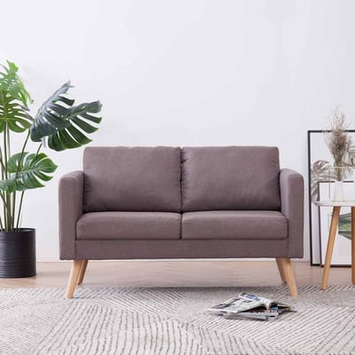 vidaXL - Tweezitsbank - stof - taupe