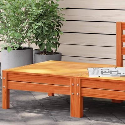 Houten Voetenbank - Buiten Poef - Ontspannen in Tuin - Duurzaam Vurenhout - 66 cm Lengte - Wax Bruin