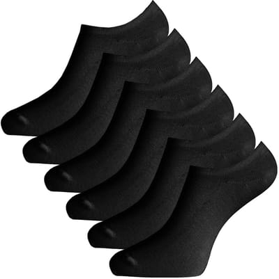 Bamboo Basics Footies Jamie (6-pack) - Zwart- Maat 41-46 - Bamboe Sokken - Sneakersokken - Onzichtbare Sokken