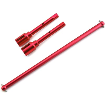 Aluminium middenaandrijfas, propelleras en gezamenlijke bekervervanging voor Tamiya TT02-chassis 1/10 rood