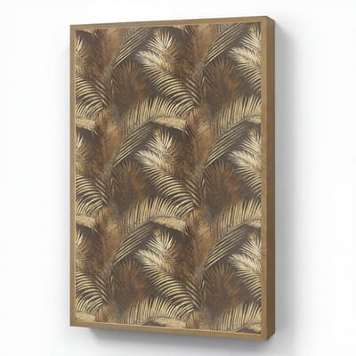 Wandlamp 60x90 cm - Oplaadbaar - Tropisch - Bladeren - Goud - Wandlampen binnen woonkamer - Slaapkamer lamp - Decoratieve nachtlamp - Vloerlamp draadloos