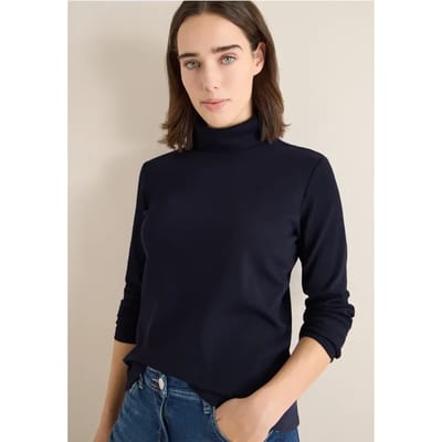 Shirt met lange mouwen en geribde textuur