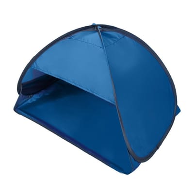 Hoofdsteuntent - Kleine opvouwbare luifel - Draagbare tent met telefoonhouder - Bescherming tegen zon en wind - Geschikt voor buiten op het strand - Blauw - 70x50x45 cm - 1 stuk