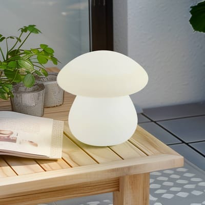 Lindby LED oplaadbare tafel buitenlamp Vernate, RGBW, wit, dimbaar