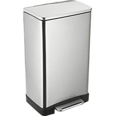 Pedaalemmer, rechthoekig, 30 liter, B 400 x P 340 x H 650 mm, van gematteerd edelstaal