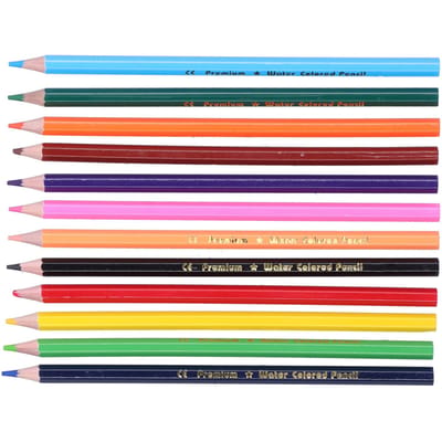 12 Pièces Crayons de Couleur 12 Couleurs Hydrosolubles Mine Fine Stylo à Peinture Fournitures de Dessin Artistique blue