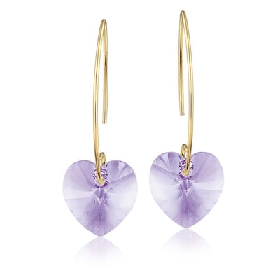 Montebello Oorbellen Pippa HG113 - Swarovski Hart - 925 Verguld Zilver - Ø14mm - 40mm