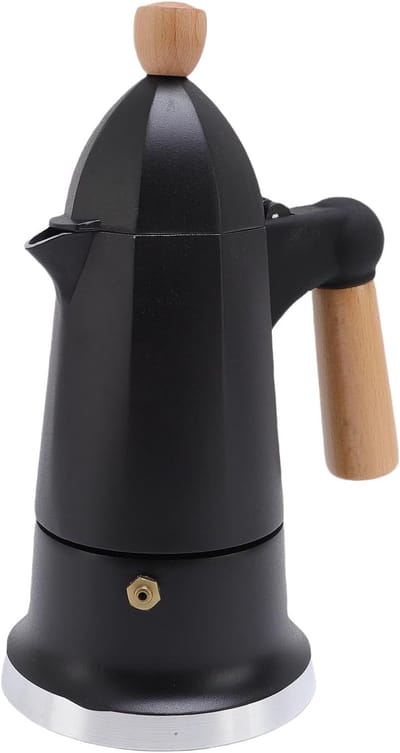 Koffiezetapparaat met Kookplaat - Percolator Aluminium - Thuis Koffie Zetten - Authentieke Smaak Behoud - 3 Kopjes - Zwart