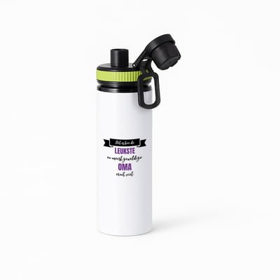 Hacebo® - Meest geweldige oma waterfles met draaidop groen - Oma - beste oma - verjaardagscadeau - cadeau voor oma - kado - water fles - 850ML