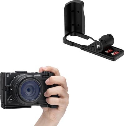Metaal L-vormige Grip voor Nikon ZR, Snelle Ontgrendeling Arca Type, 1/4"-20 Gat, Silicone Grip en MicroSD Slot