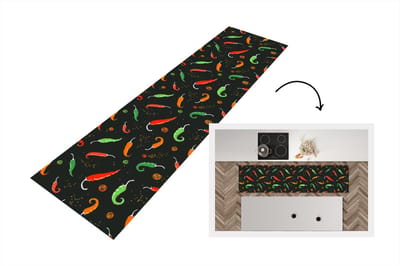 Keukenloper - Loper keuken - Peper - Patronen - Zaden - 200x50 cm - Keukenloper vinyl