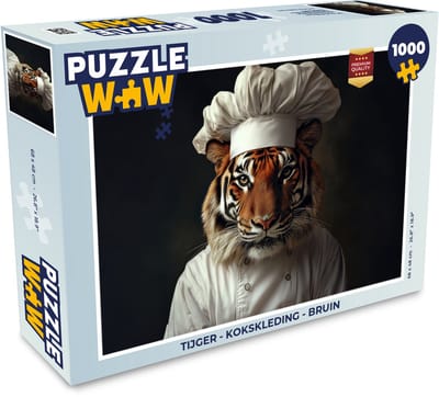 Puzzel Tijger - Kokskleding - Bruin - Legpuzzel - Puzzel 1000 stukjes volwassenen