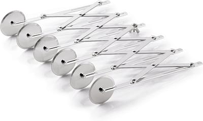 Deegsnijder 6 wielen - Deegverdeler Pastry - Bakken Taart Versieren - Verstelbare snijbreedte - 60.5 cm breed - Zilver