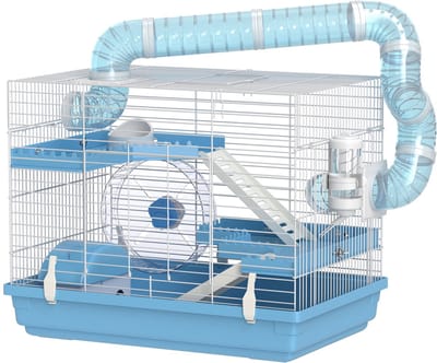 PawHut-Hamsterkooi-Staal-47,5x31,5x29,5cm-Lichtblauw
